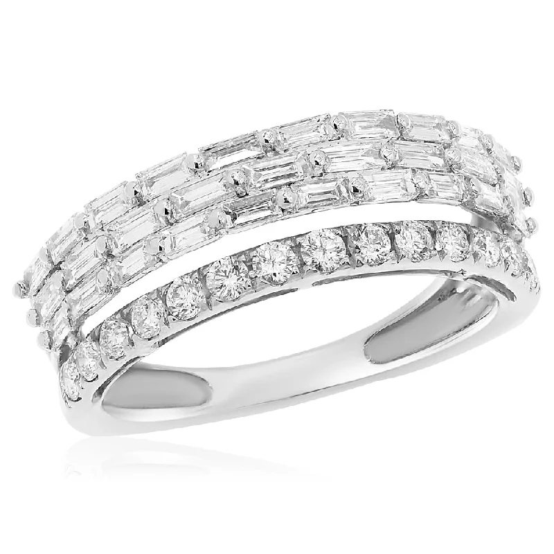 women elegant wedding engagement rings -14KTRG  0.37CTS DIAMONDS, BG 0.70CTS, 3.07GM, 43ST