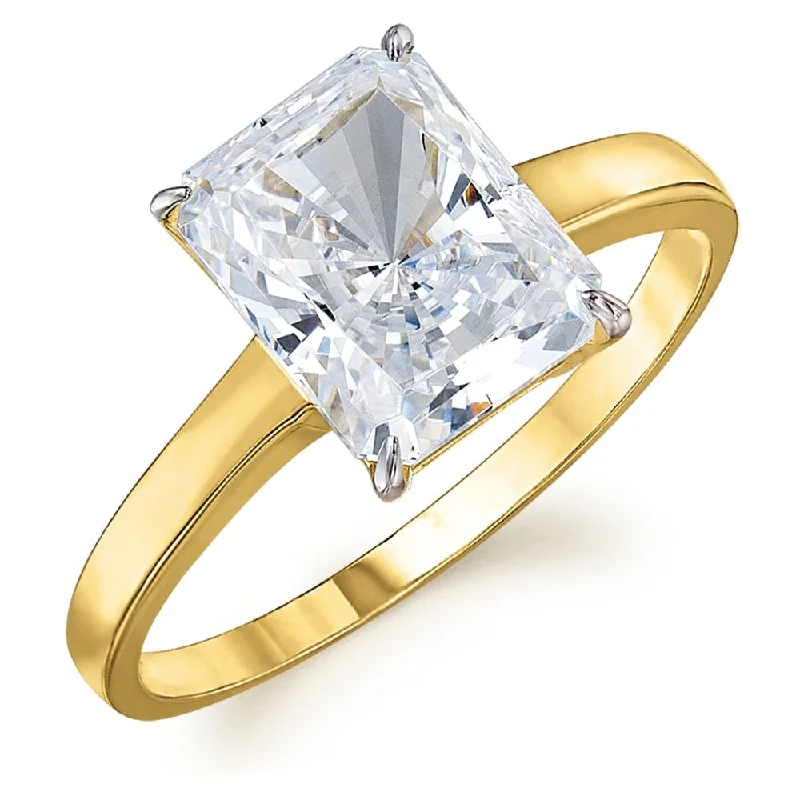 women luxury engagement bands -Radiant Cut Solitaire Ring