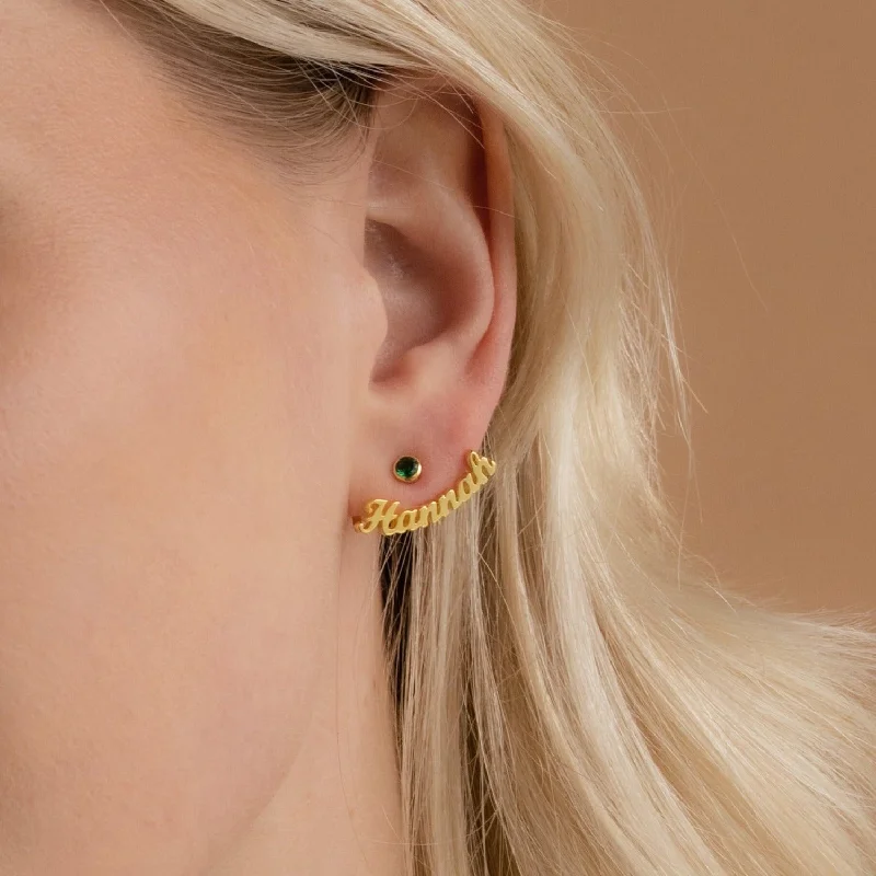 women drop earrings -London Name Ear Jackets