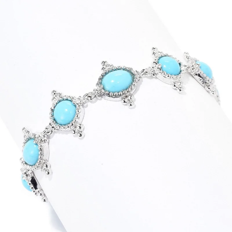 women diamond bangles -Dallas Prince Sterling Silver Sleeping Beauty Turquoise Toggle Bracelet. Collection: Turquoise Obsession.