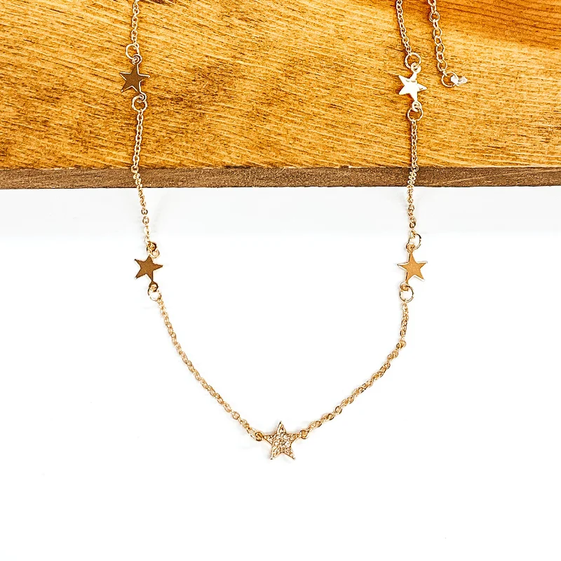 women beaded necklaces -Star CZ Necklace in Gold