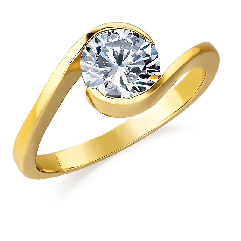 women luxury diamond rings -2 ct. Modern Solitaire Ring