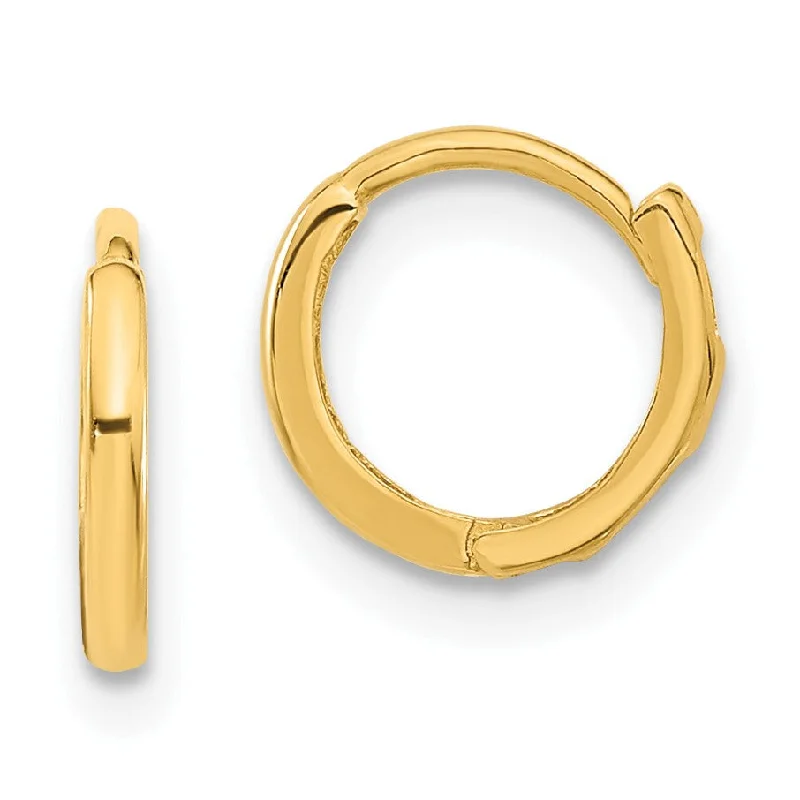 women luxury earrings -14KT Yellow Gold 10MM Hoop Earrings