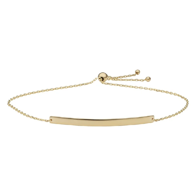 women high-quality bracelets -14k Yellow Gold Curved Bar Bolo Bracelet (fits up to 9 inches)