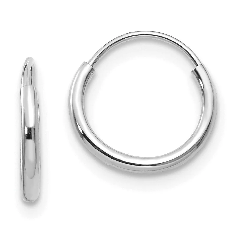 women gold earrings -14KT White Gold 8MM Endless Hoop Earrings