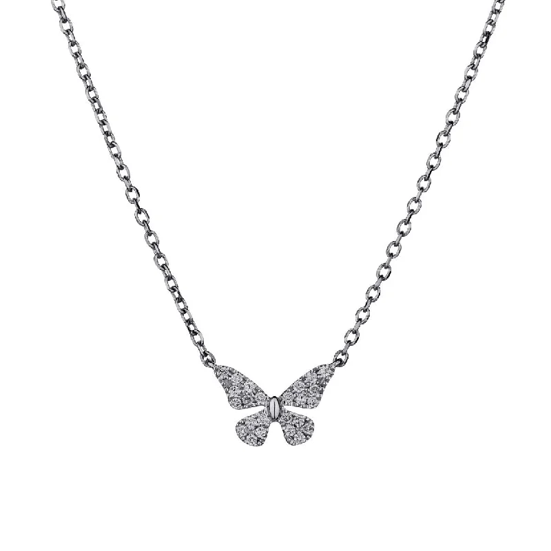 women simple gold necklaces -DIAMOND BUTTERFLY NECKLACE