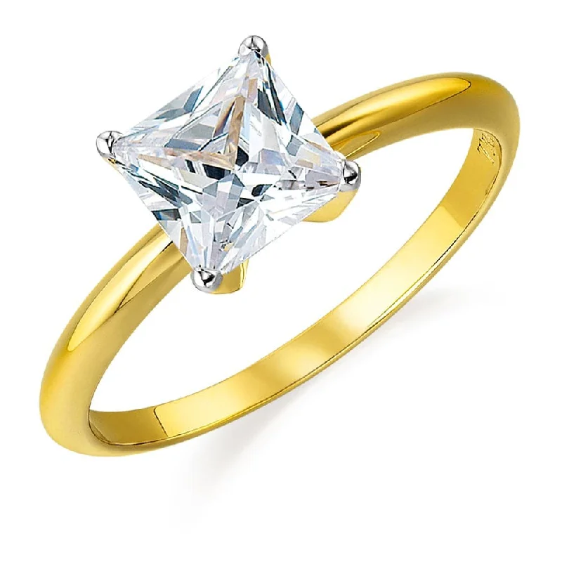 women unique rings -2 ct. Princess Cut  Solitaire Ring