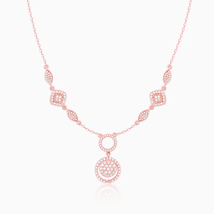 women luxury necklaces -Rose Gold Radiant Halo Necklace