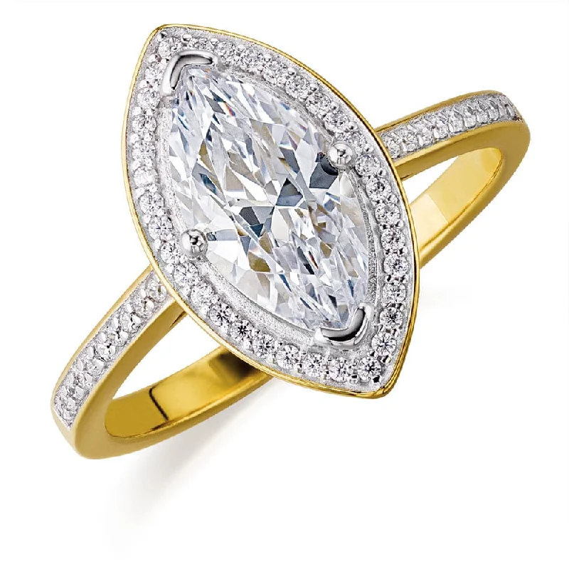 women engagement ring sets -Marquise Cut Halo Ring