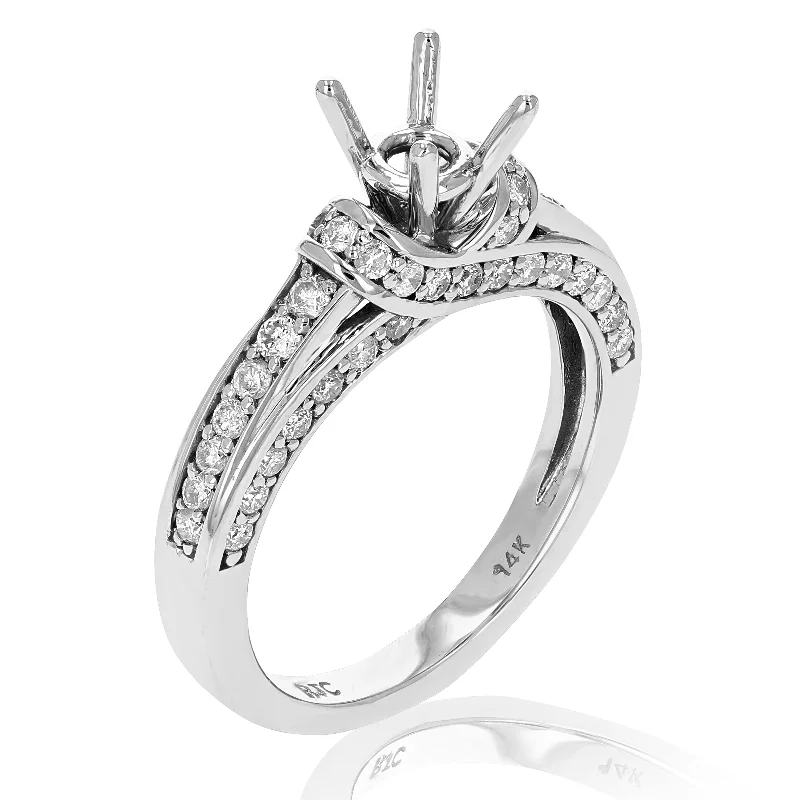 women luxurious engagement rings -1 cttw Semi Mount Diamond Engagement Ring 14K White Gold Round Bridal