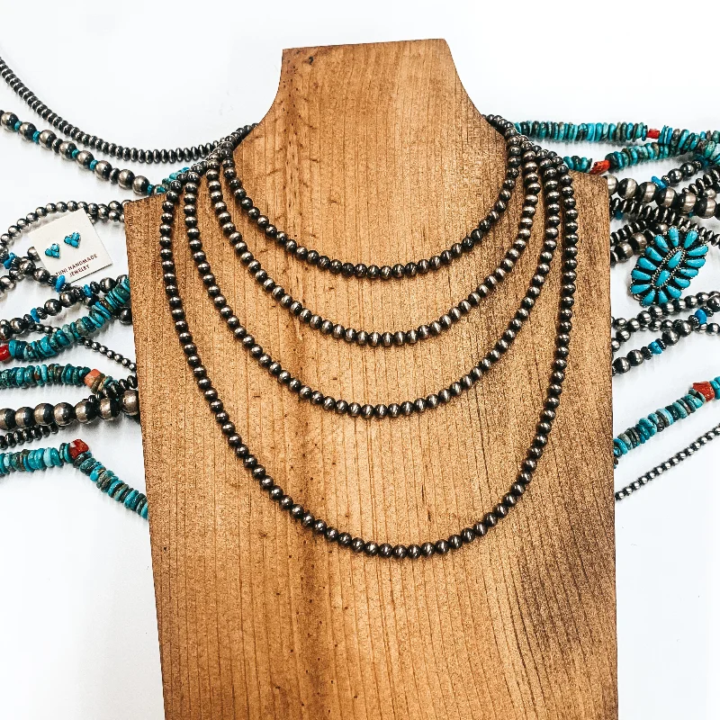 women delicate necklaces -Navajo | Navajo Handmade 5mm Navajo Pearls Necklace | Varying Lengths