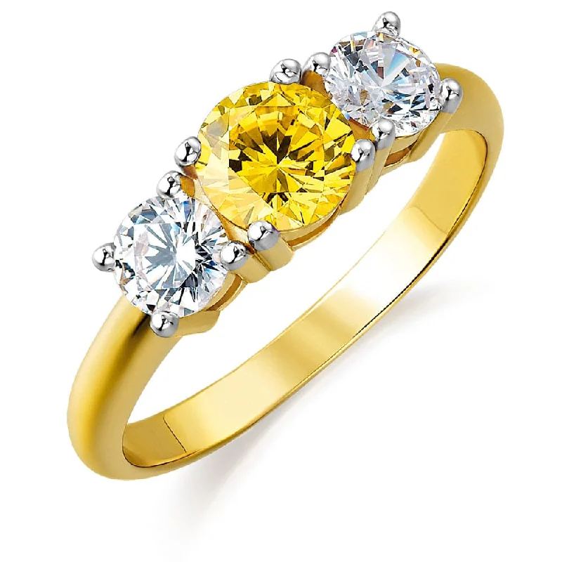 women emerald rings -Yellow Trilogy Ring